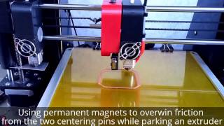 Prusa I3 3D printer with dual carriages , Dual hexagon parking extruder