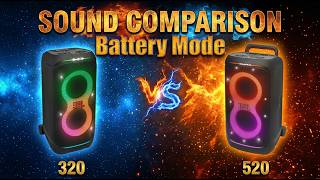 JBL Partybox Stage 320 VS JBL Partybox 520 Battery Mode Sound Comparison