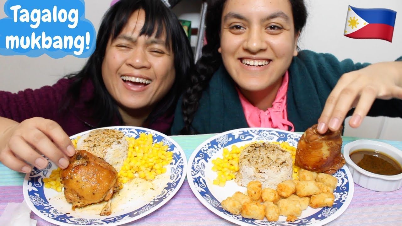 Eating Filipino Chicken Adobo Tagalog MUKBANG