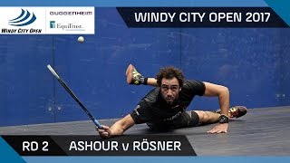 Squash: Ashour v Rösner - Windy City Open 2017 Rd 2 Highlights