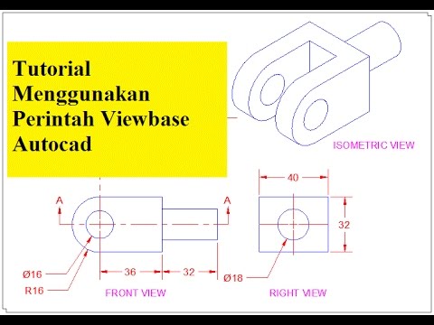 Membuat proyeksi, Potongan, Detail Menggunakan VIEWBASE di Autocad - YouTube
