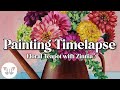 &quot;How to Paint a Floral Teapot with Zinnia&quot; Acrylic Painting Time-Lapse