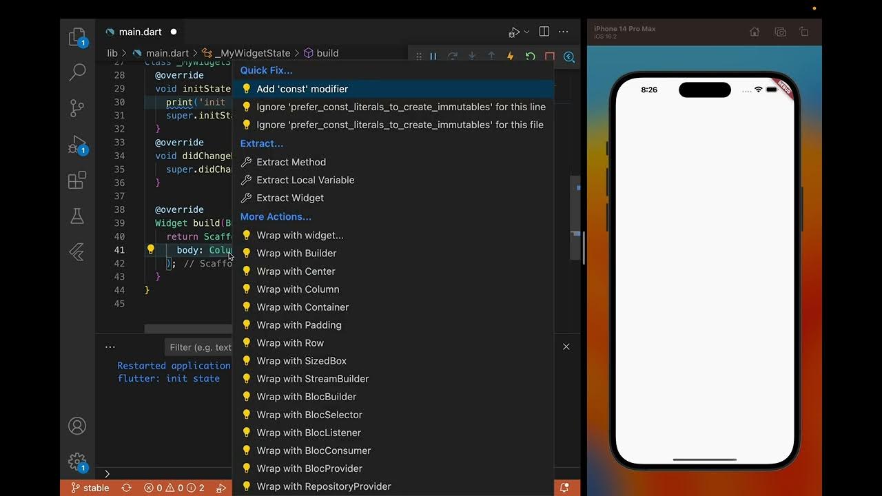 Flutter Statefulwidget 
