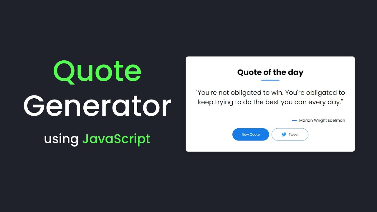 How To Make Quote Generator Website Using HTML CSS And JavaScript YouTube