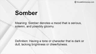 Somber Meaning