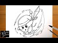 How to draw sword kirby step by step