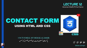 CSS In Urdu: how to create contact form using html and css