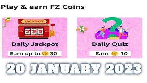 Amazon FZ Coins Quiz Answers Today|20 January 2023 | Daily Quiz Time