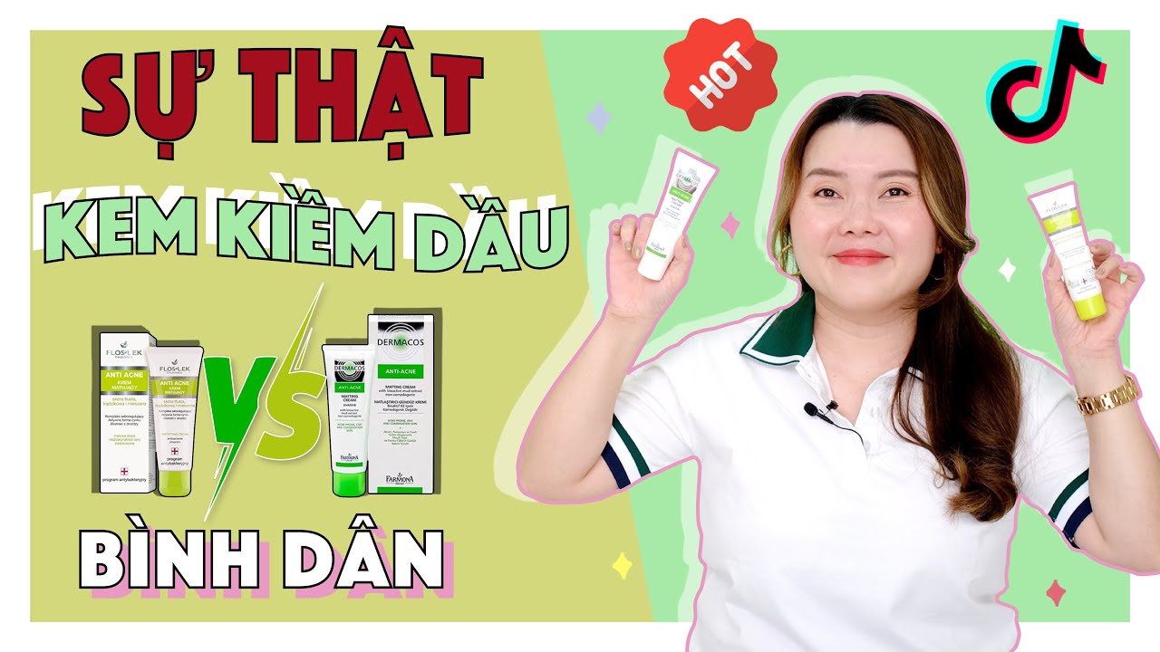 SỰ THẬT KEM KIỀM DẦU GIẢM MỤN | So sánh Floslek vs Dermacos - YouTube