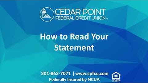 Cedar Point Digital Banking | How to Read Your Statement