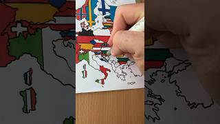 BOSNIA & HERZEGOVINA 🇧🇦 Drawing All Europe on my Europe Map #flag #map #bosnia #shorts