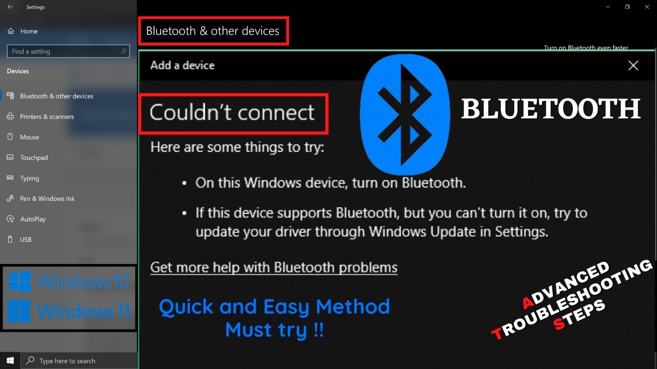 How to turn on Bluetooth in Windows 10 - Troubleshooting Bluetooth Connection