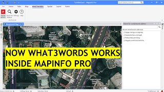 How What3Words Works Inside MapInfoPro Version 2019.3
