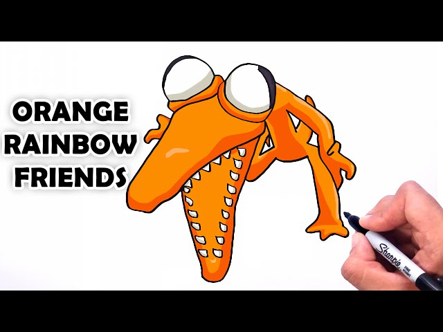 How To Draw Cyborg Orange 🌈 Rainbow Friends 