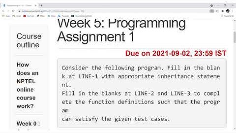 NPTEL week 5 C++ assignment Solution | Programming in C++ nptel