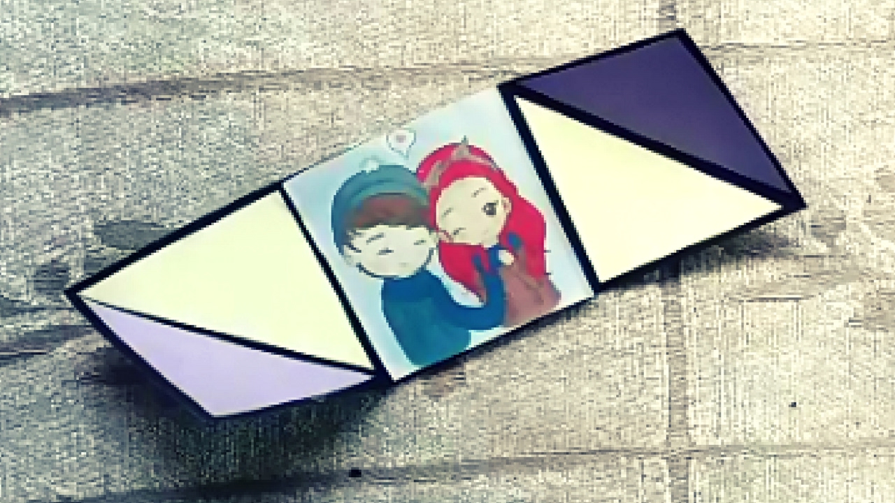 three fold triangle card tutorial diy greeting cards with photos