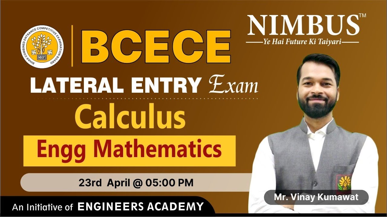 BCECE-LE Exam 2023 | BCECE-LE Engineering Math (Calculus) Free Online Classes | Online Preparation