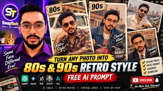 Turn Any Photo Into 80s & 90s Retro Style 🔥 FREE AI Prompt | ChatGPT, Gemini, Grok & Leonardo AI screenshot 1