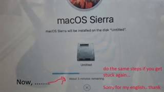 how to FIX Mac OS Sierra installation about minutes remaining