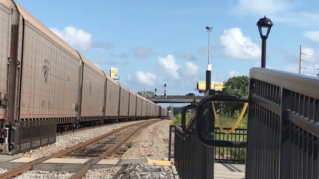 really slow Amtrak auto train and a sunrail in sanford, fl YouTube