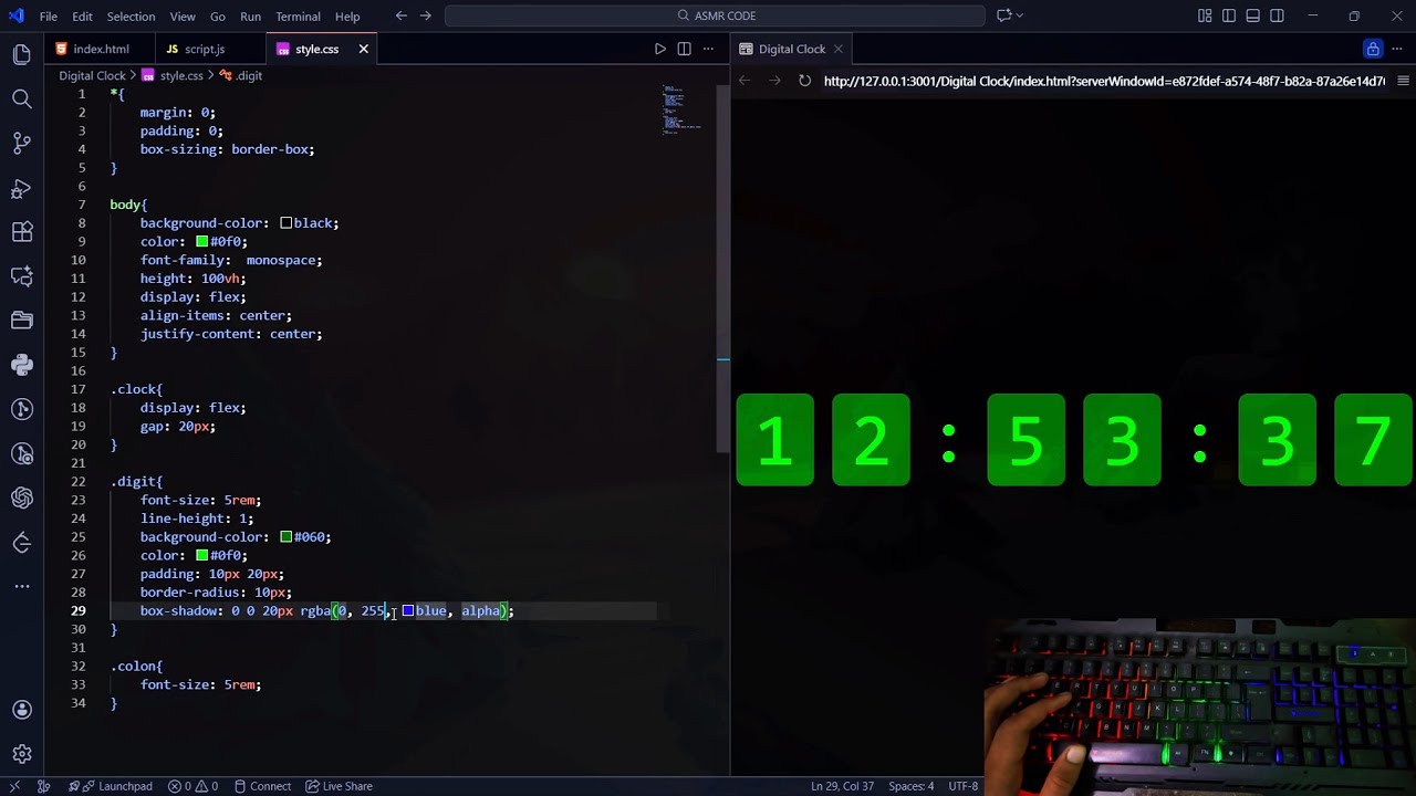 ASMR Programming - Simplest Digital Clock - No Talking - YouTube