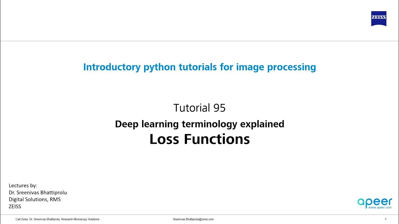 Tutorial 95 - Deep Learning terminology explained - Loss Functions ...