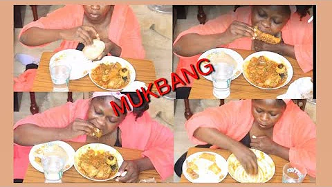 MUKBANG/NIGERIAN FOOD /SEAFOOD OKRA SOUP & OATMEAL FUFU