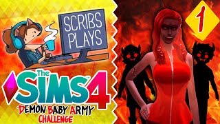 MOTHER NIGHTMARE?! || Scribs Plays: Sims 4 (Demon Baby Army Challenge) EP1