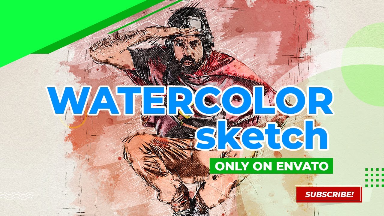 Watercolor Sketch - Photoshop Action Tutorial - YouTube