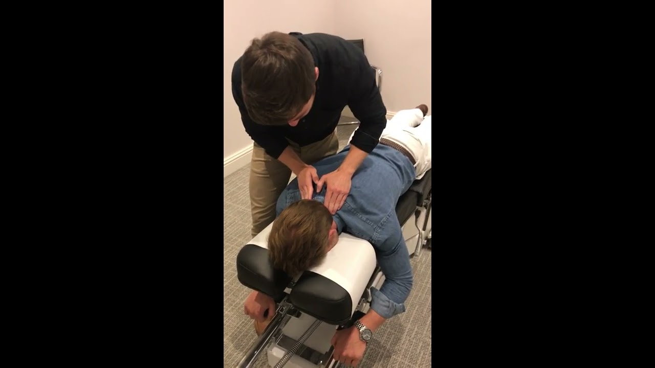 Chiropractic adjustment using the Thompson technique
