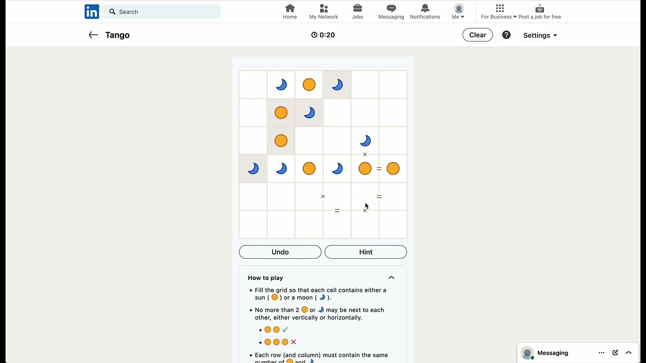 LinkedIn Tango #12 | 19th Oct, 2024