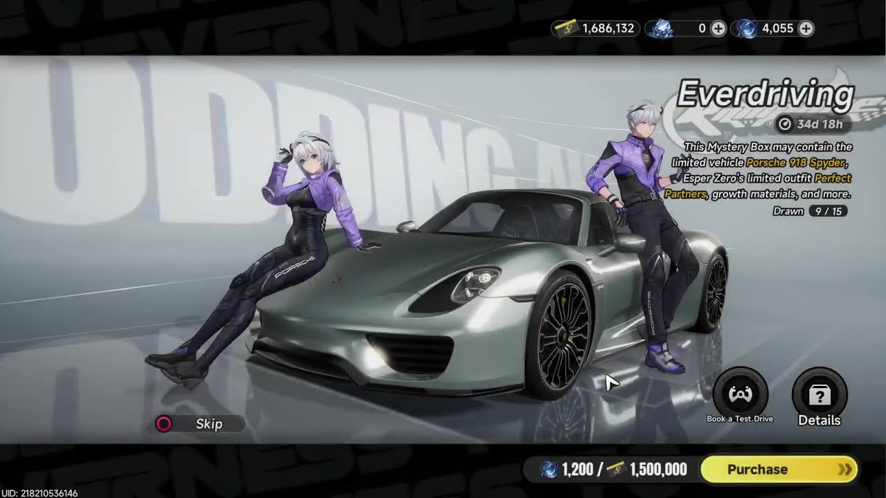 NTE 1.1 Everdriving Mystery Box Porsche 918 Spyder | Neverness to