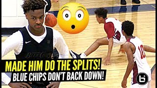 Bronny James \& Blue Chips BACK DOWN FROM NO ONE! Ankle Breaker SO NASTY Made Him Do The SPLITS!!