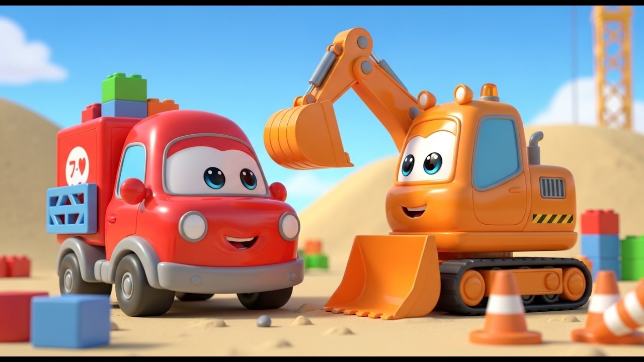 Toy Truck Excavator Big Challenge with Delivery Toy Truck – Who Is Powerful