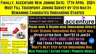 Accenture All Remaining Candidates Onboarding Joining Started Next Joining Date Out 17th April 2024