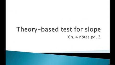STAT 4110H: Theory based test for slope