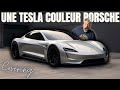 Tesla aux couleurs de porsche gris craie