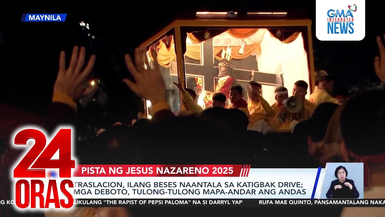 Traslacion, ilang beses naantala sa Katigbak Drive; Mga deboto, tulong-tulong mapa-... | 24 Oras