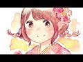 √完了しました！ かわいい 女の子 水彩画 イラスト 252167