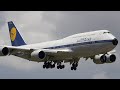 {TrueSound}™ Retro Livery! Lufthansa Boeing 747-8I Landing and Takeoff from Miami