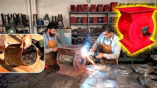Heavy Duty Air Lock Rotary Valve Making | Scrap Pipe to Rotary Valve