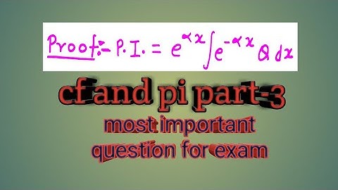 Linear differential equations with constant cofficients/cf and pi#part3|| math master
