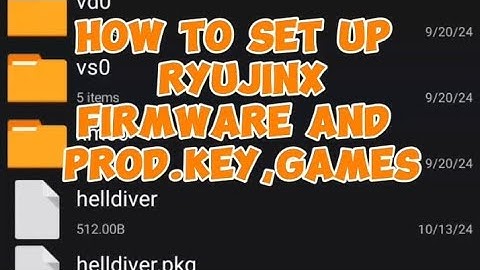 RYUJINX EMULATOR SET UP FIRMWARE,PROD KEYS AND GAMES