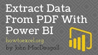 extract data from pdf files with power query in power bi