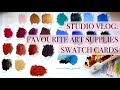 29032024 studio vlog  favourite art supplies and sennelier oil sticks swatch cards