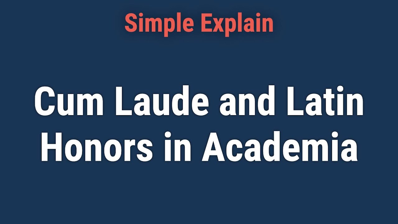 What Does Cum Laude Mean? - YouTube
