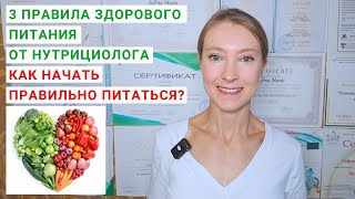 картинка: 3 ПРАВИЛА ЗДОРОВОГО ПИТАНИЯ. Правило Здоровой Тарелки. Правильное питание на каждый день.