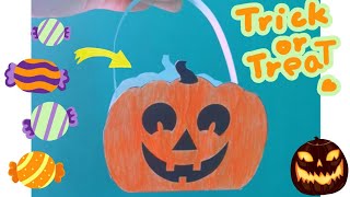 How to make a pumpkin basket  halloween trick or treat basket 南瓜糖果盒DIY 万圣节活动手工装饰【糖果盒DIY】