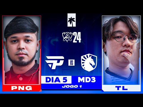 Pain Gaming x Team Liquid | Jogo 1 - MD3 | Fase Suíça - Dia 5 | Worlds 2024 | Ilha das Lendas