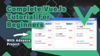 Vue JS For Beginners with ADVANCE PROJECT -  11  Sortable list using Vue Draggable